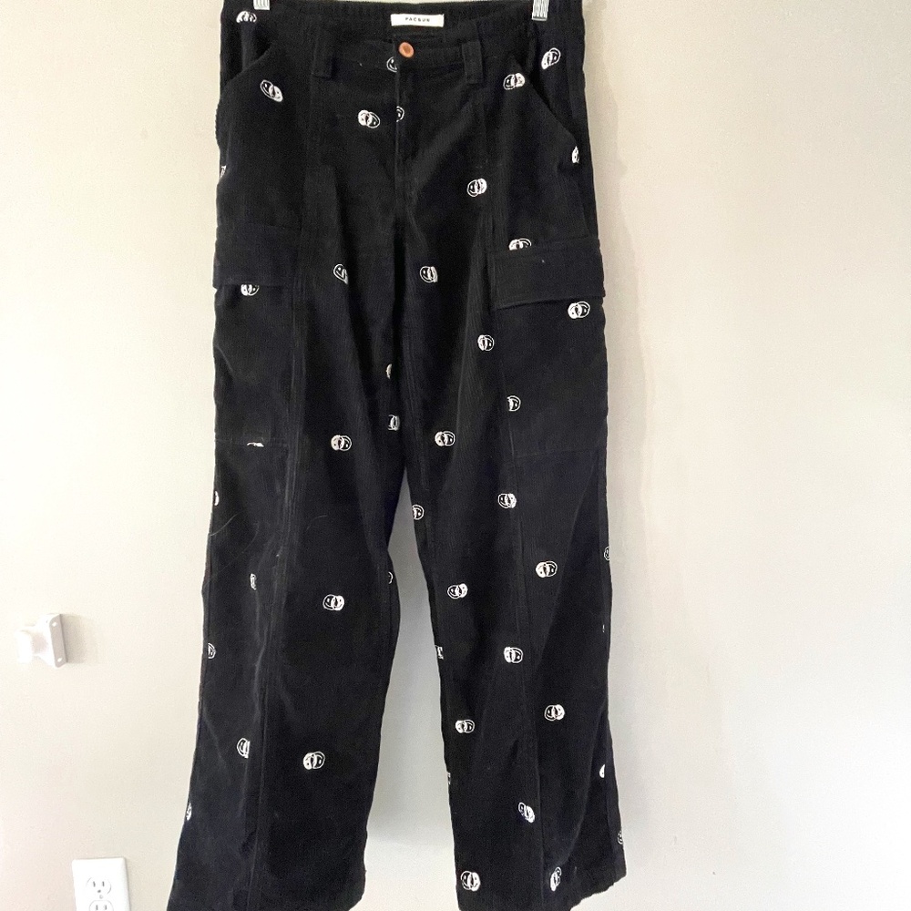 Corduroy Pants with Smile Detailing